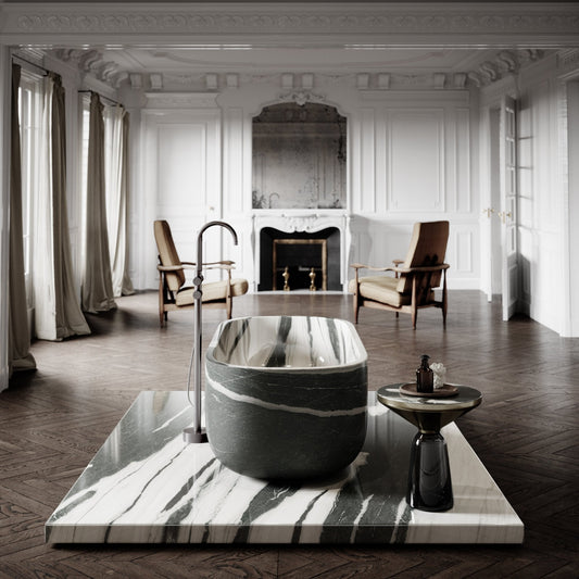 Designo Panda Marble Freestanding Stone Bath 1780mm