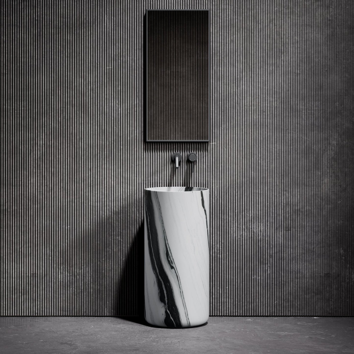 Designo Panda Marble Pedestal Basin 400mm