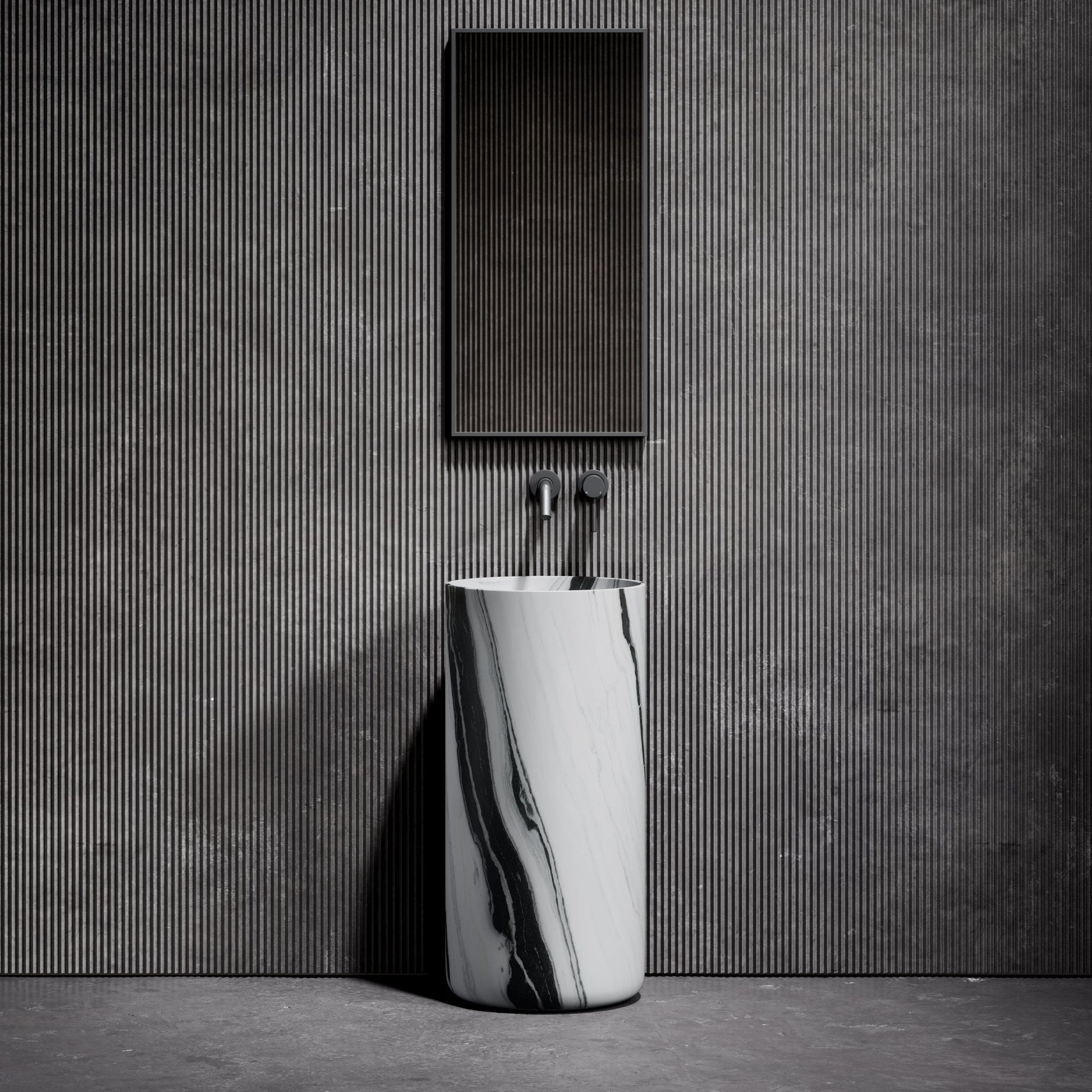 Designo Panda Marble Pedestal Basin 400mm