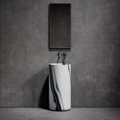 Designo Panda Marble Pedestal Basin 400mm