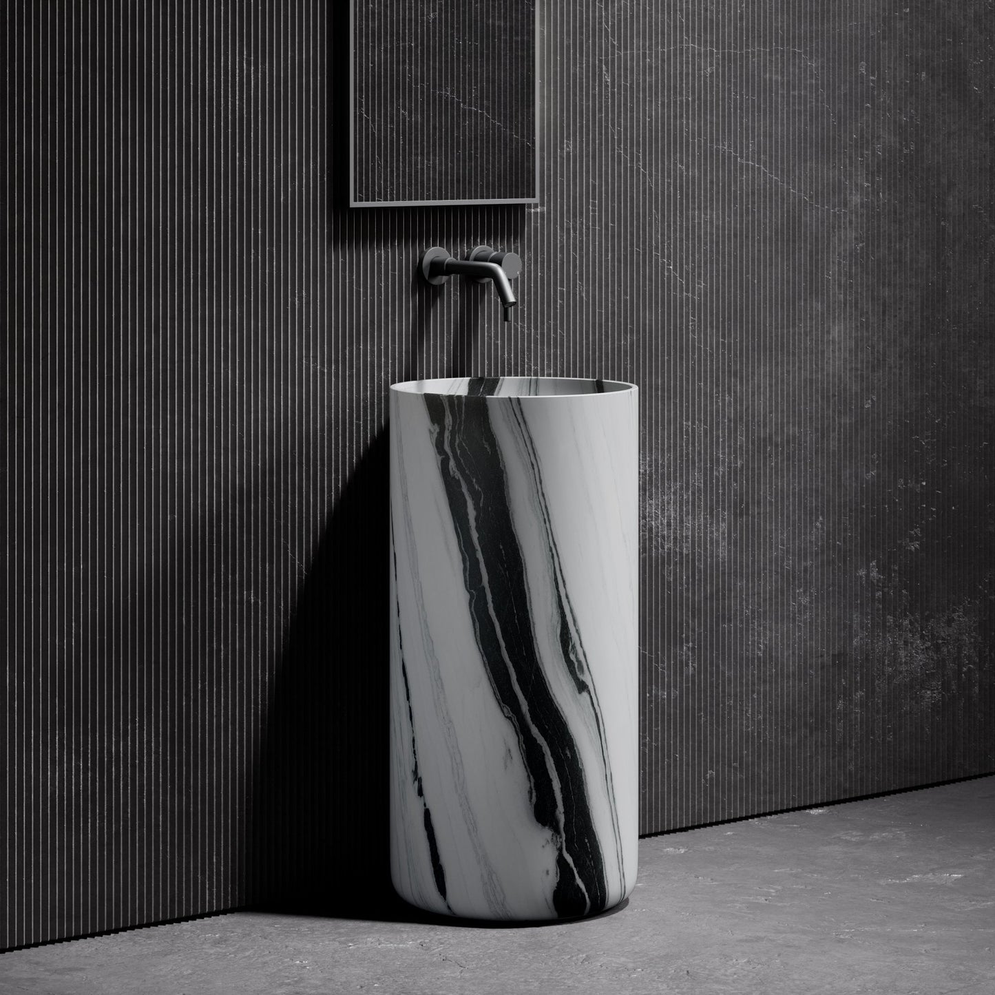 Designo Panda Marble Pedestal Basin 400mm