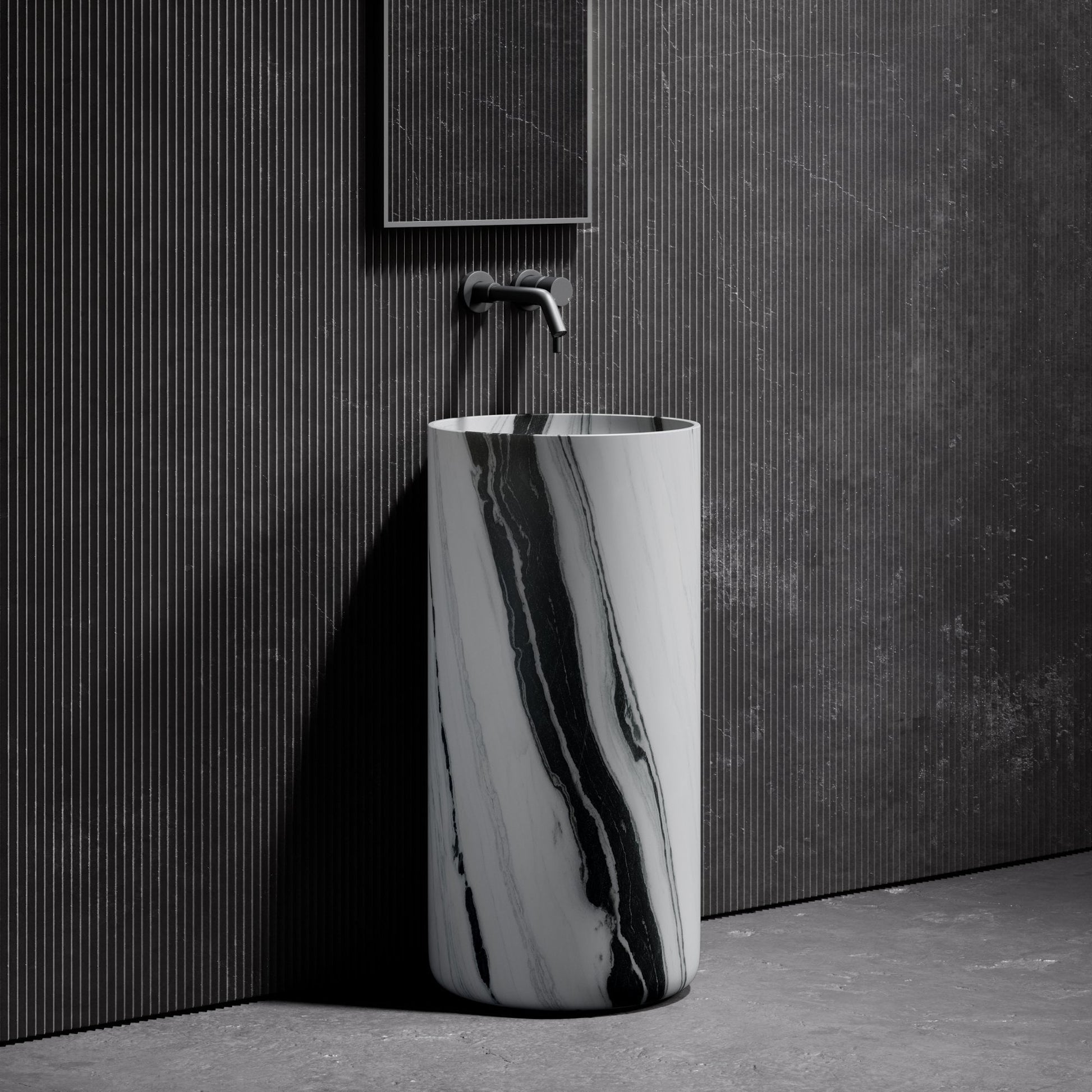 Designo Panda Marble Pedestal Basin 400mm