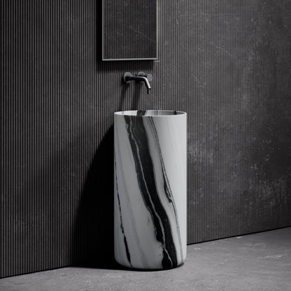 Designo Panda Marble Pedestal Basin 400mm