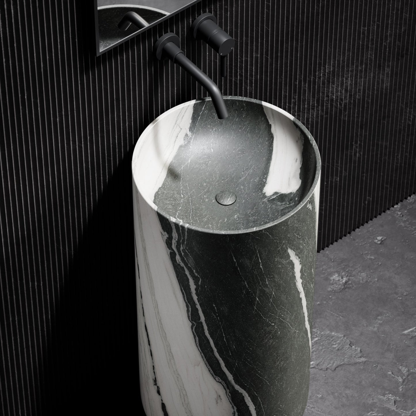 Designo Panda Marble Pedestal Basin 400mm