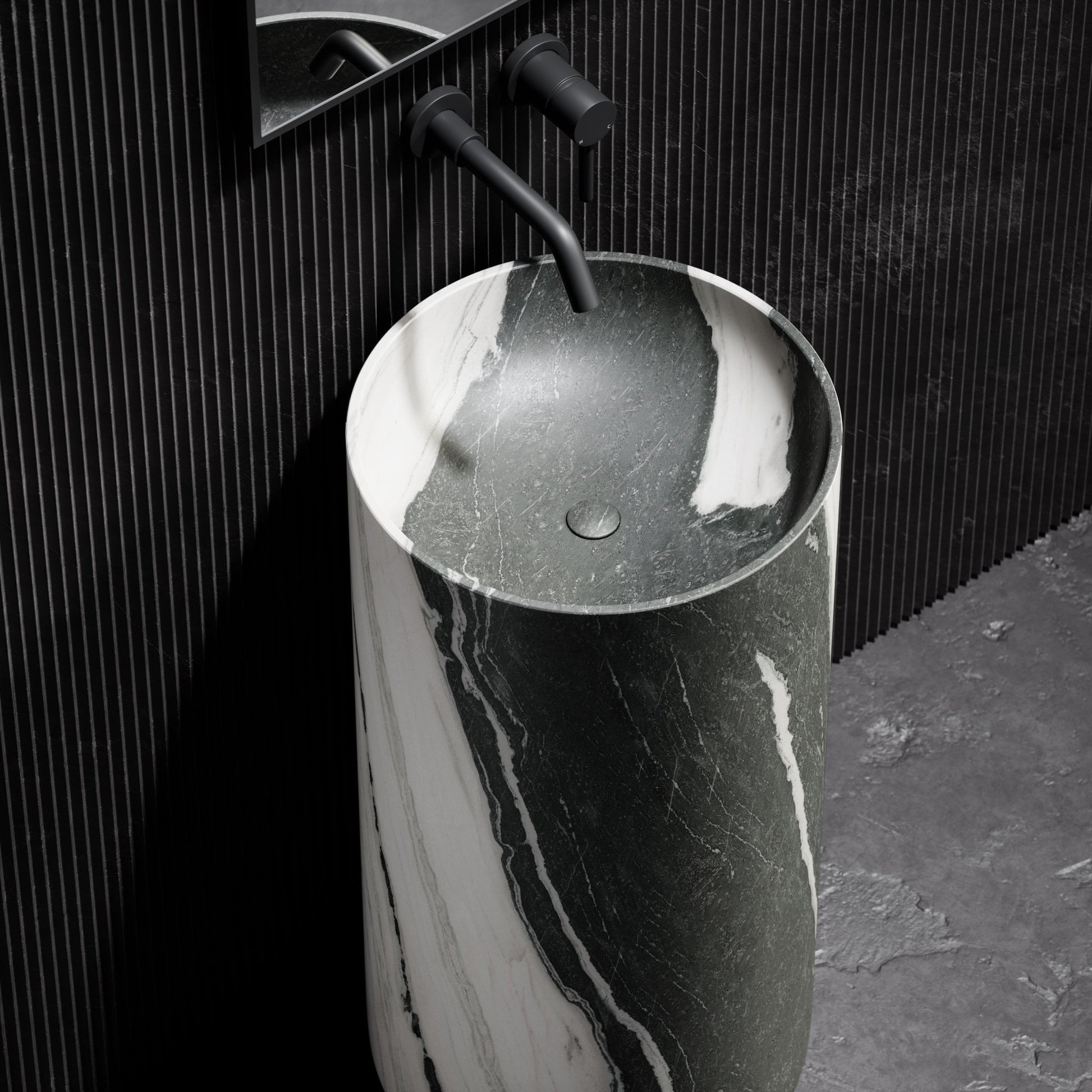 Designo Panda Marble Pedestal Basin 400mm