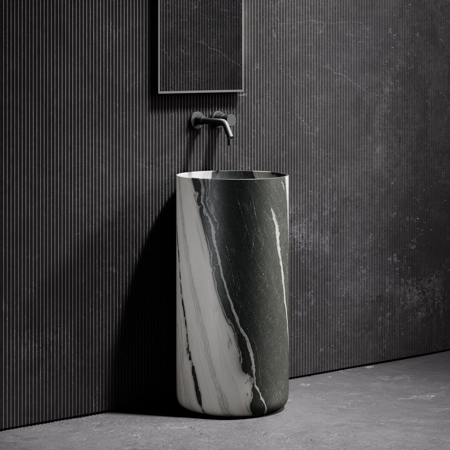 Designo Panda Marble Pedestal Basin 400mm