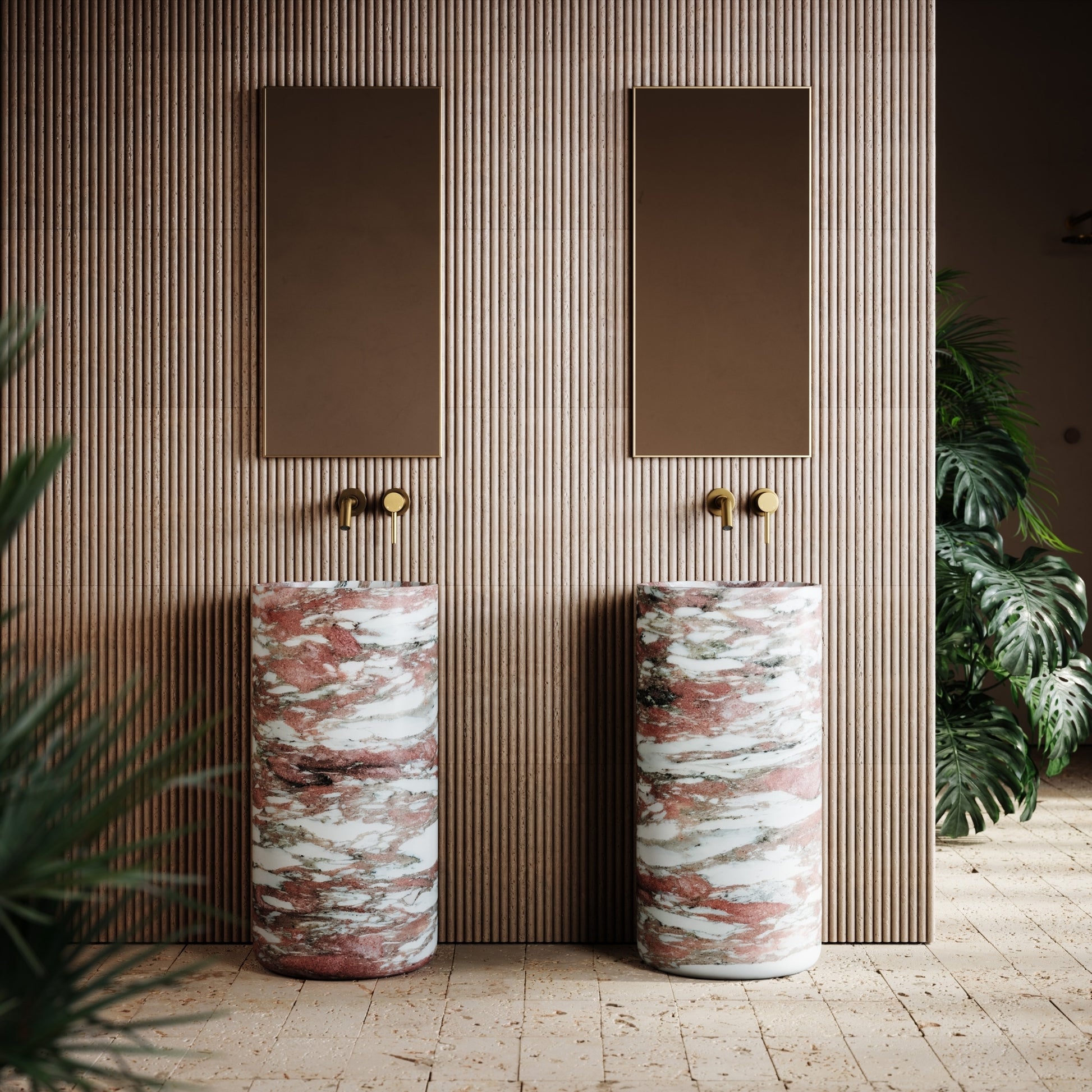 Designo Rosa Norwegian Marble Pedestal Basin 400mm