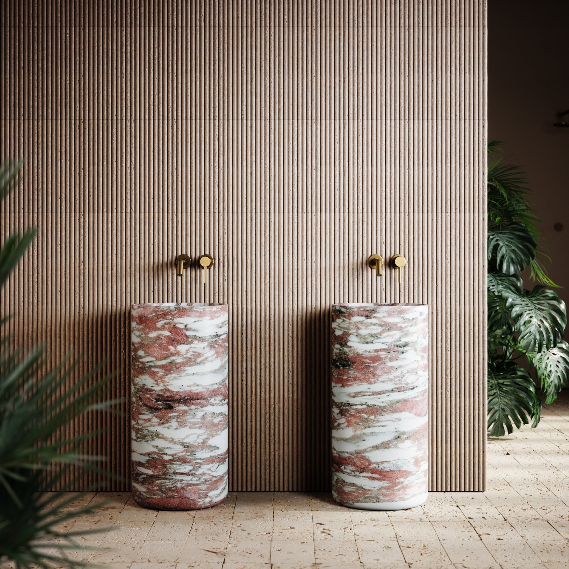 Designo Rosa Norwegian Marble Pedestal Basin 400mm