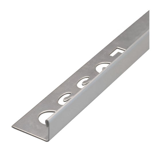 Dura Brushed Stainless Straight Edge Tile Trim (12mm x 2500mm)