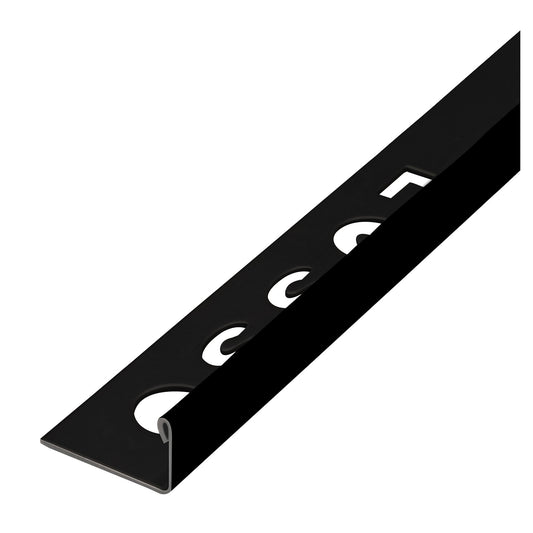 Dura Matte Black Straight Edge Tile Trim (12mm x 2500mm)