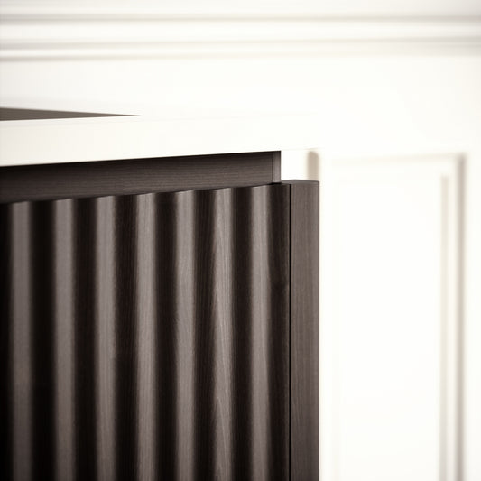 Eclat Grey Oak Wood Grain Vanity Unit 800mm