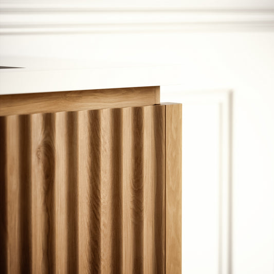 Eclat Oak Wood Grain Vanity Unit 1000mm