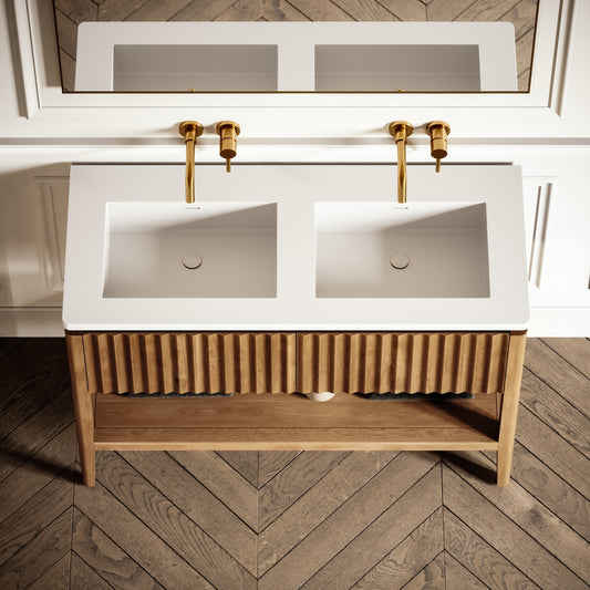 Eclat Oak Wood Grain Vanity Unit 1200mm