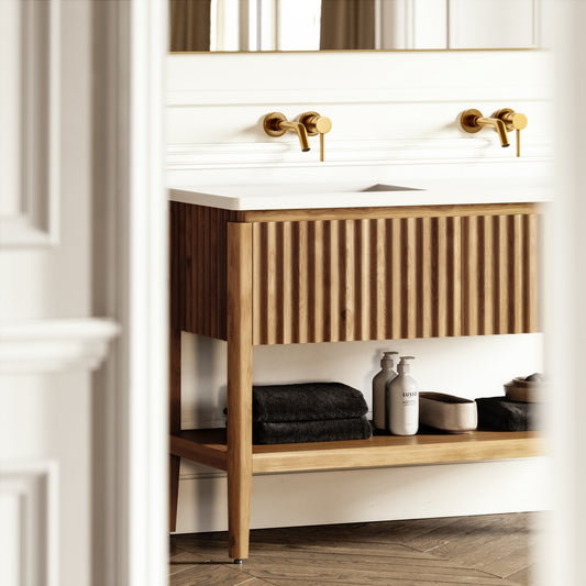 Eclat Oak Wood Grain Vanity Unit 1200mm