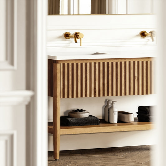 Eclat Oak Wood Grain Vanity Unit 1400mm