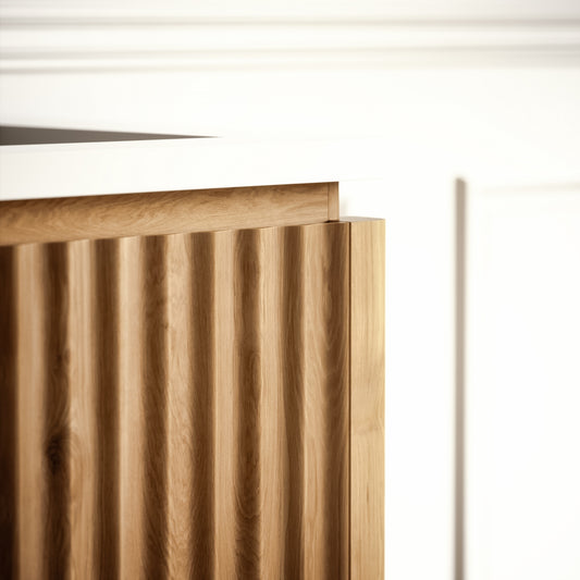 Eclat Oak Wood Grain Vanity Unit 1400mm