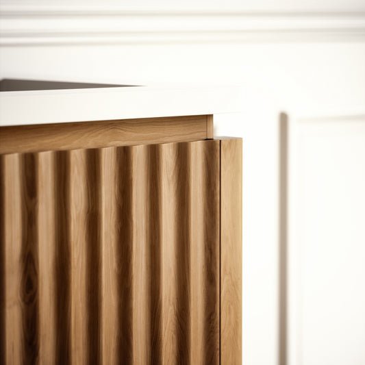 Eclat Oak Wood Grain Vanity Unit 600mm