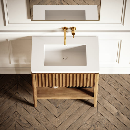 Eclat Oak Wood Grain Vanity Unit 800mm