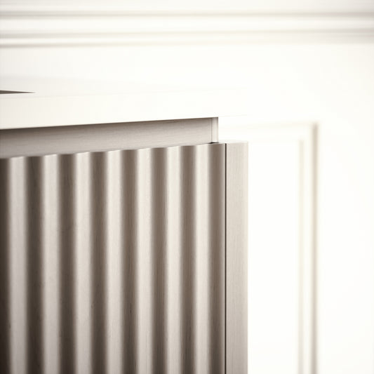 Eclat Velvet Beige Wood Grain Vanity Unit 1000mm