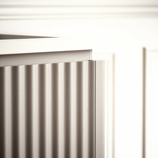 Eclat Velvet Beige Wood Grain Vanity Unit 1200mm