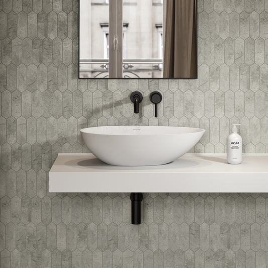 Egg Shell Countertop Stone Basin 600mm