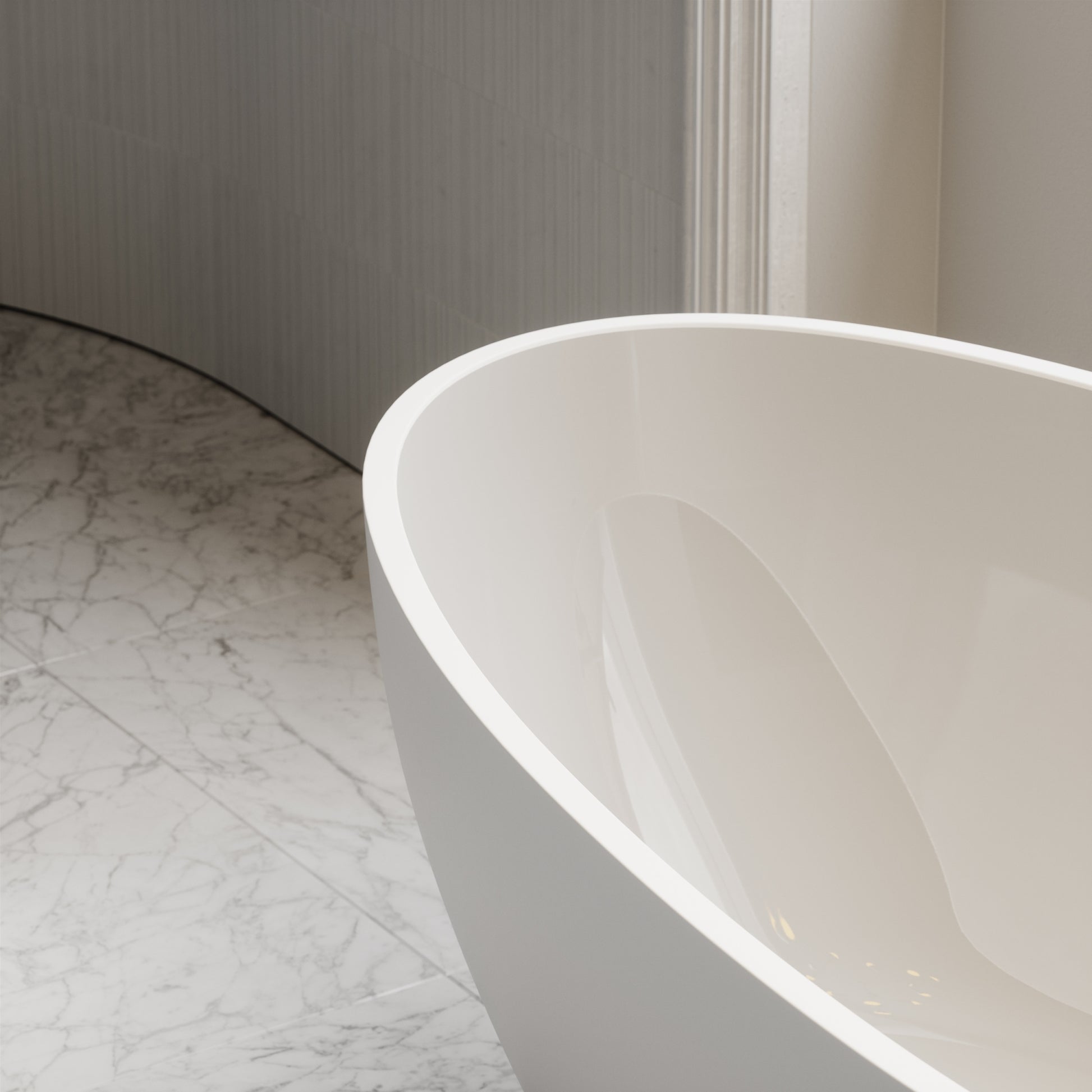 Egg Shell Freestanding Mini Stone Bath 1500mm