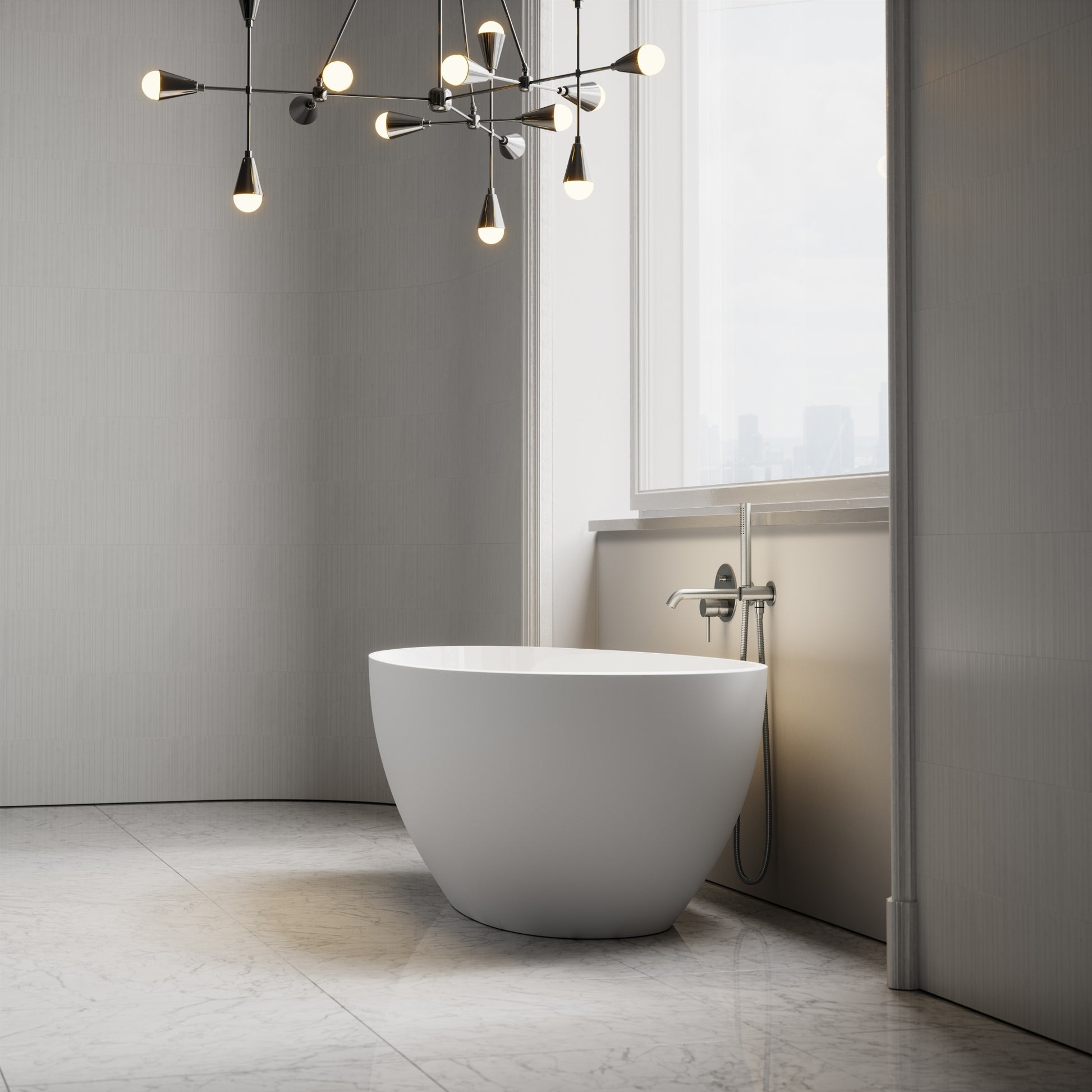 Egg Shell Freestanding Mini Stone Bath 1500mm