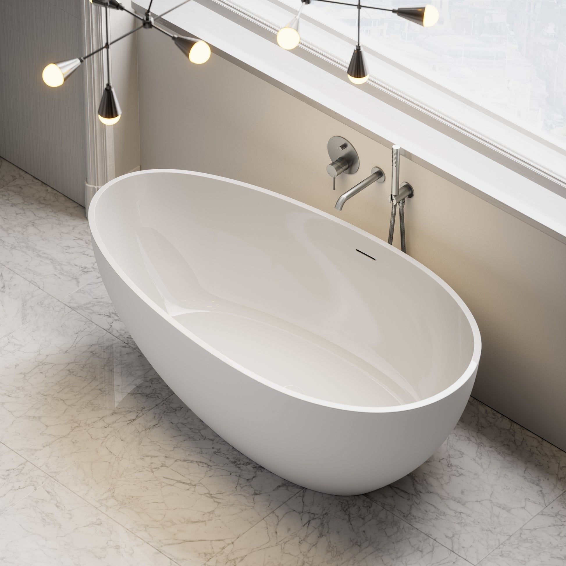 Egg Shell Freestanding Mini Stone Bath 1500mm