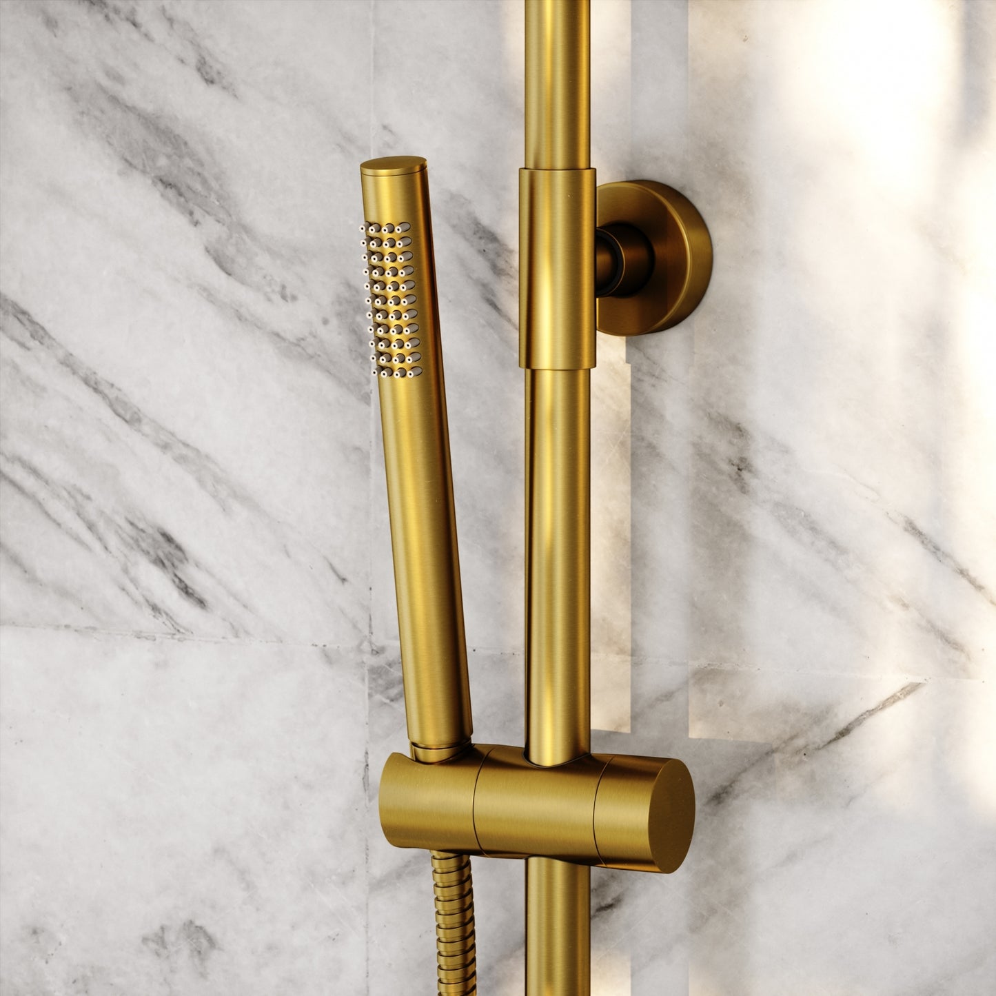 Elegance Brushed Gold Exposed Thermostatic 3 Way Shower
