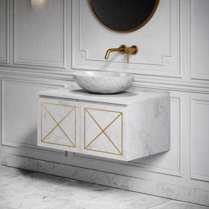 Elegance Carrara Marble Countertop Basin 500mm