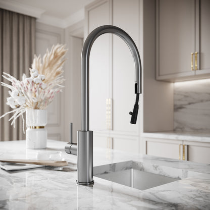 Elegance Pull Out Kitchen Mixer Tap Brushed Stainless