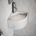 Elegant Carrara Marble Micro Corner Basin 300mm