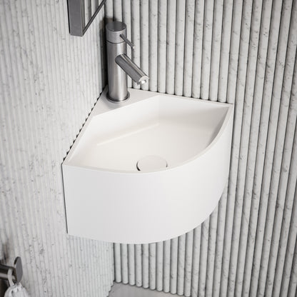 Elegant White Micro Corner Basin 300mm