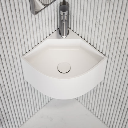 Elegant White Micro Corner Basin 300mm