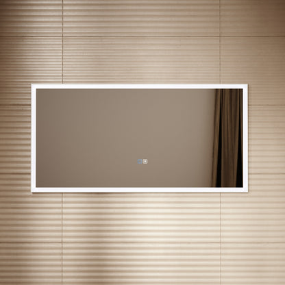 Elixir Matte White LED Demister Stone Mirror 1200mm