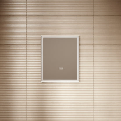 Elixir Matte White LED Demister Stone Mirror 500mm