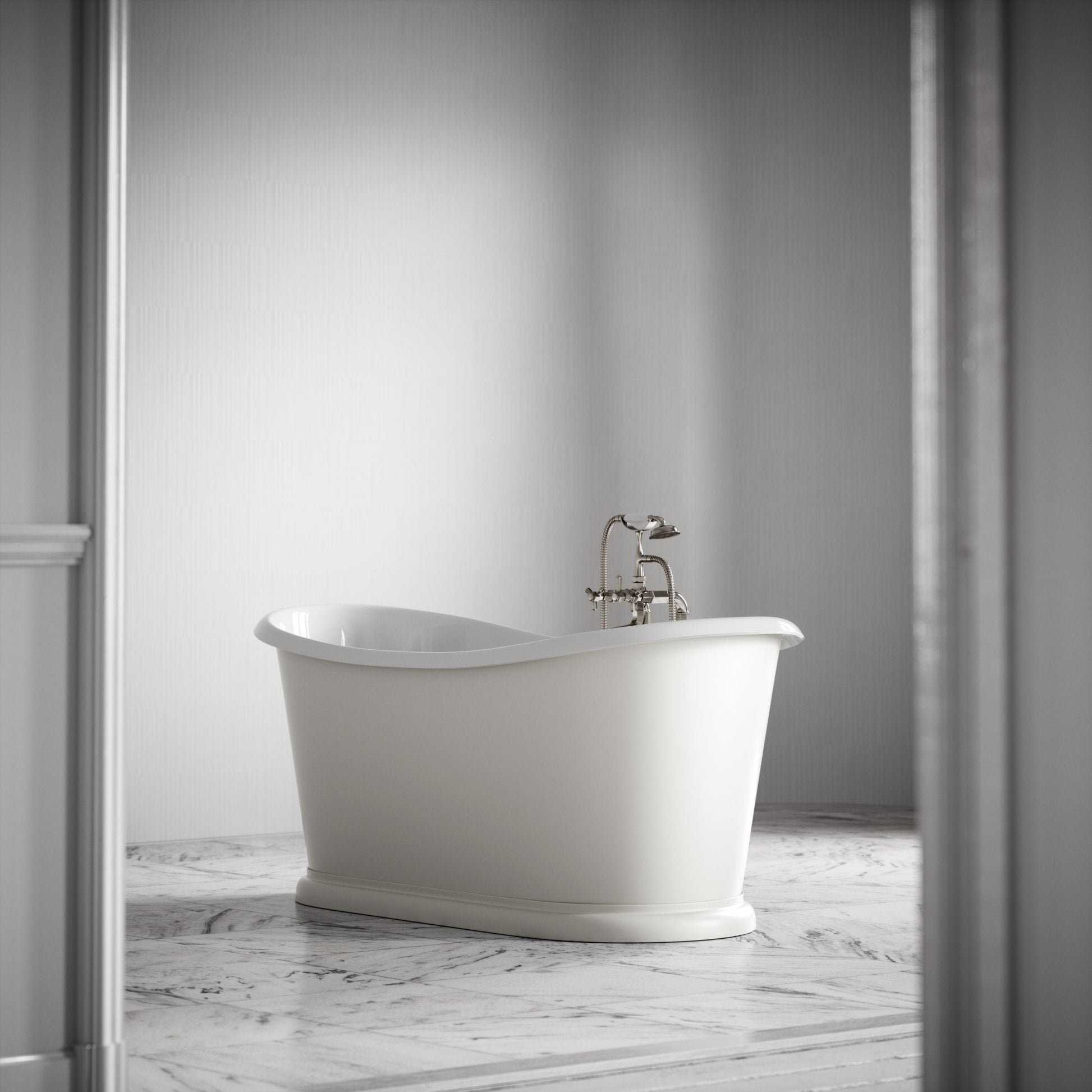 Ellington Matte Cream Freestanding Roll Top Cast Iron Bath 1720mm