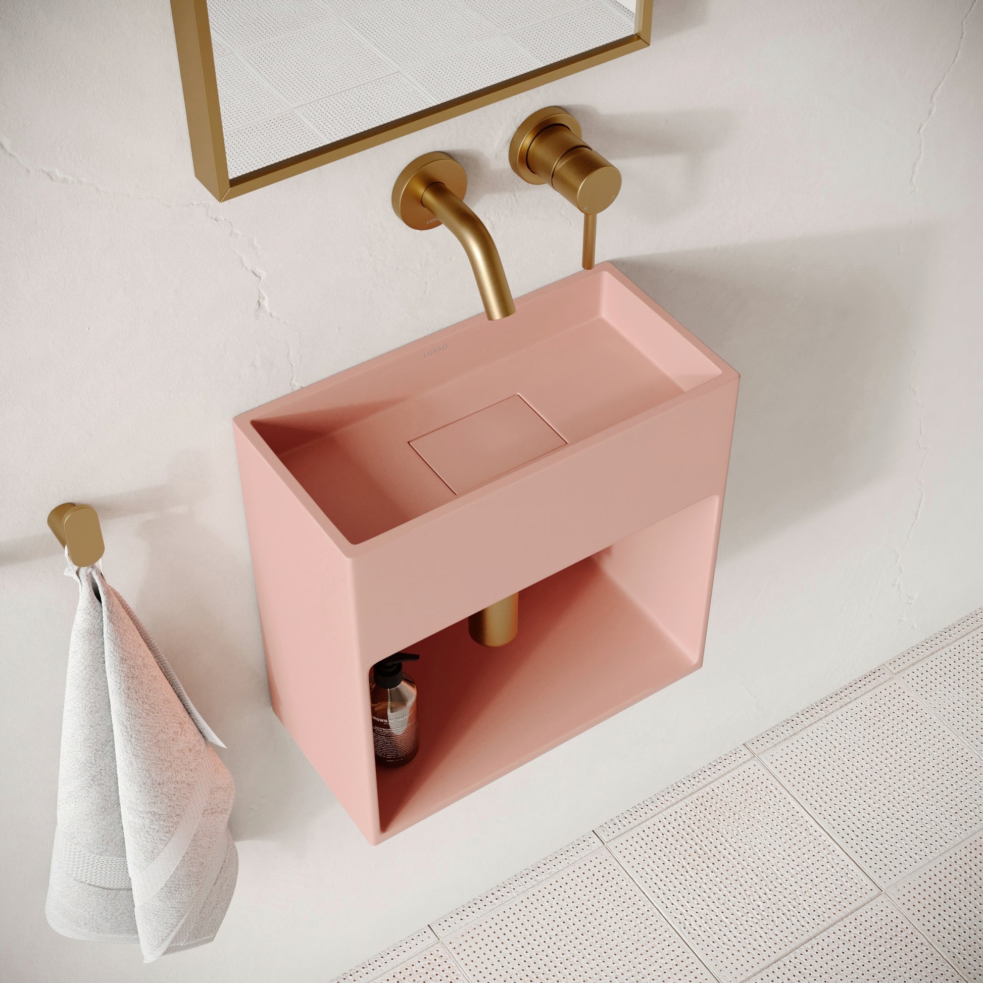 Esposa Blush Concrete Wall Hung Basin 400mm