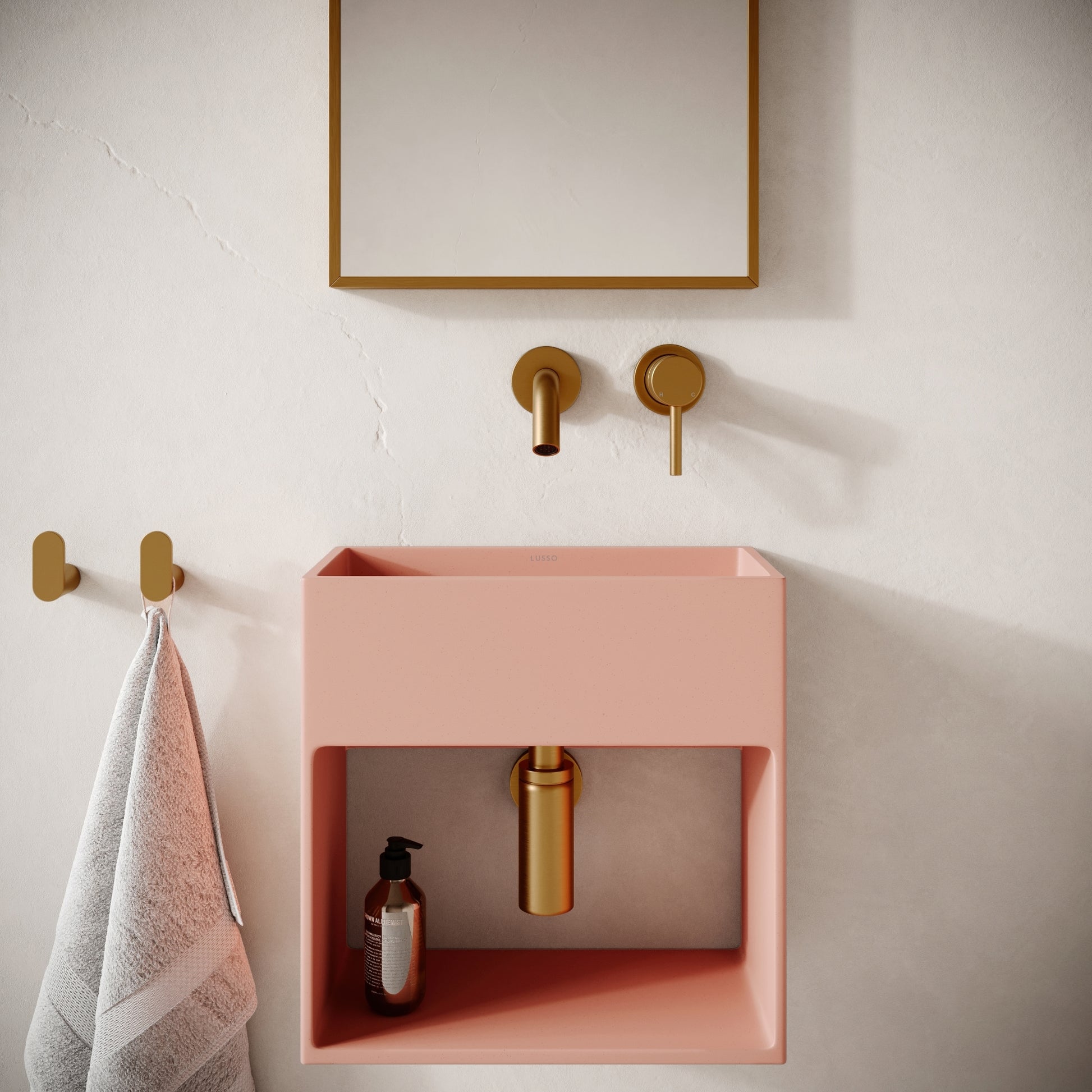 Esposa Blush Concrete Wall Hung Basin 400mm