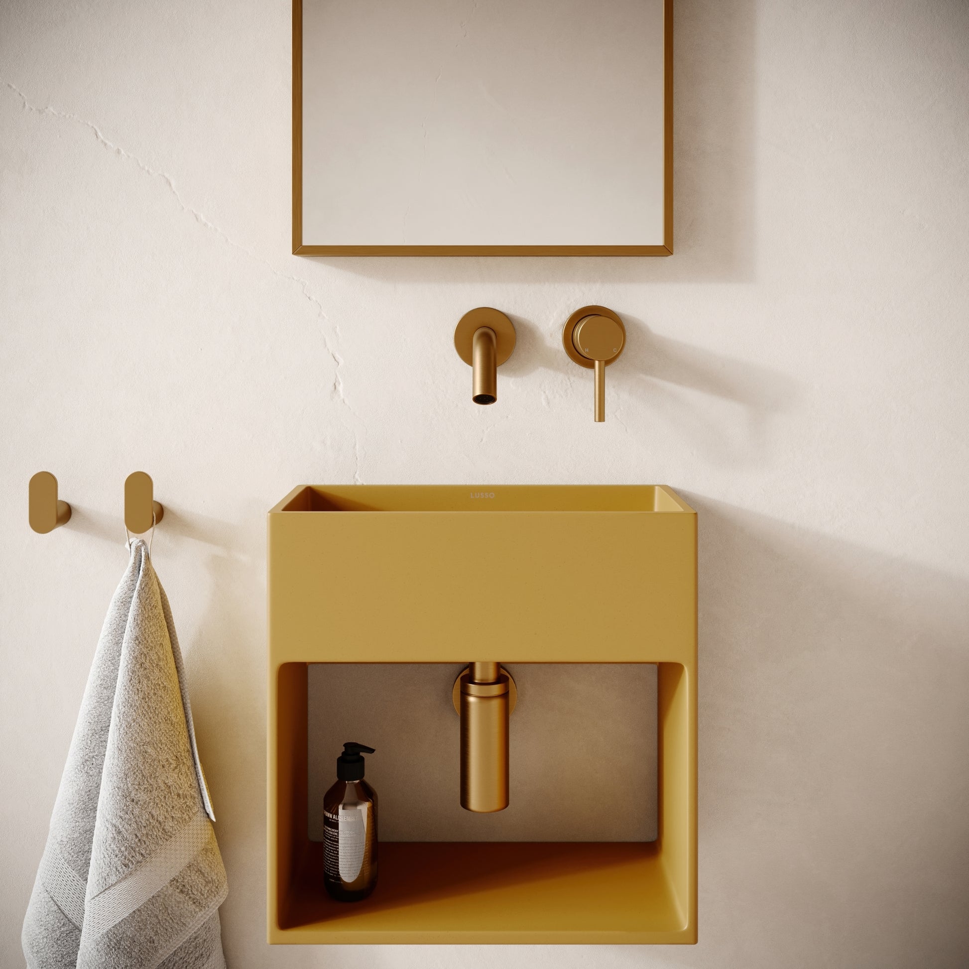 Esposa Saffron Concrete Wall Hung Basin 400mm