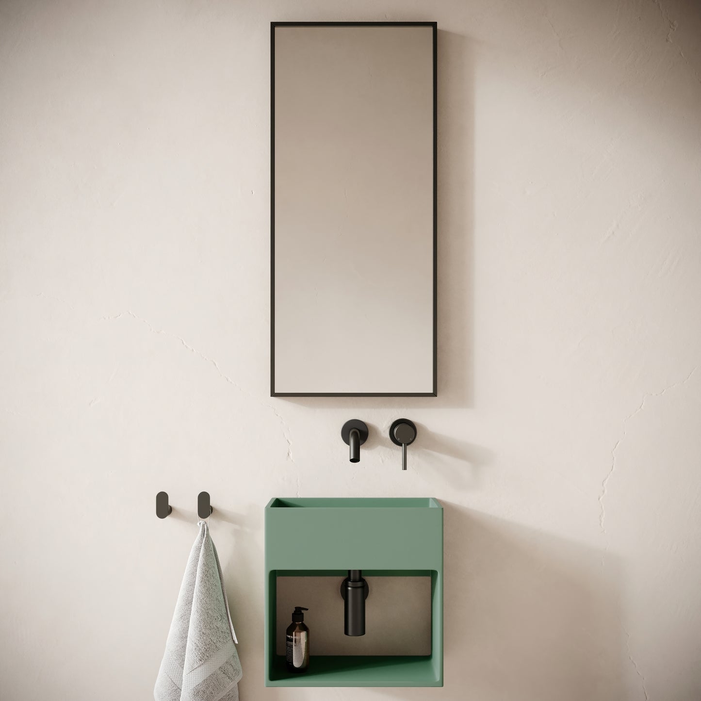 Esposa Seafoam Concrete Wall Hung Basin 400mm
