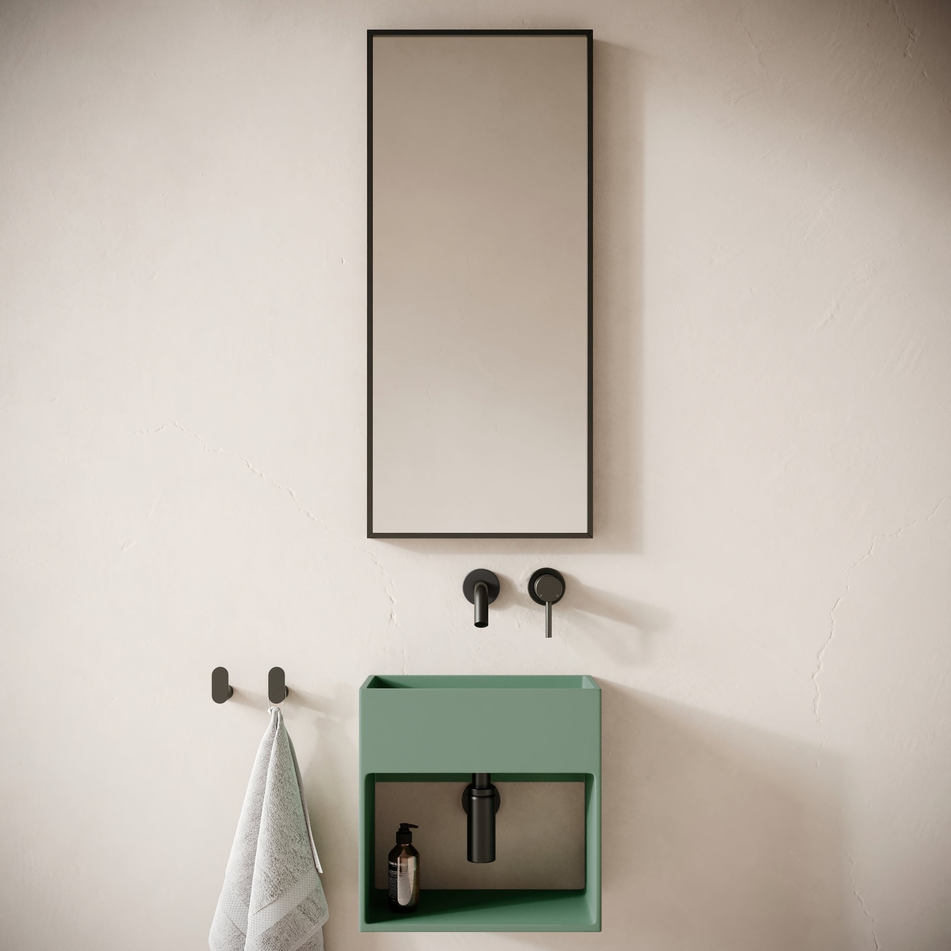 Esposa Seafoam Concrete Wall Hung Basin 400mm