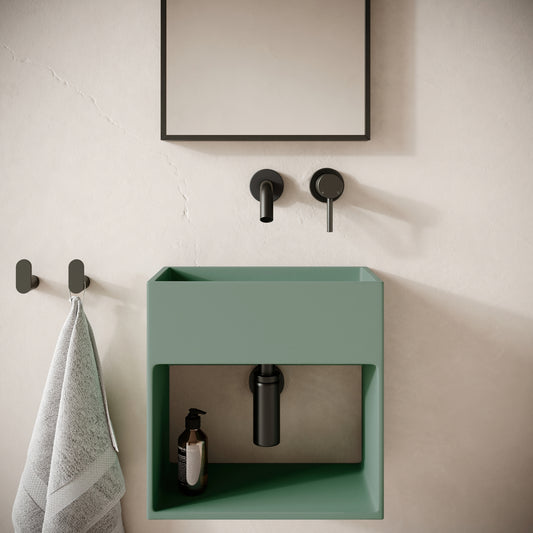 Esposa Seafoam Concrete Wall Hung Basin 400mm