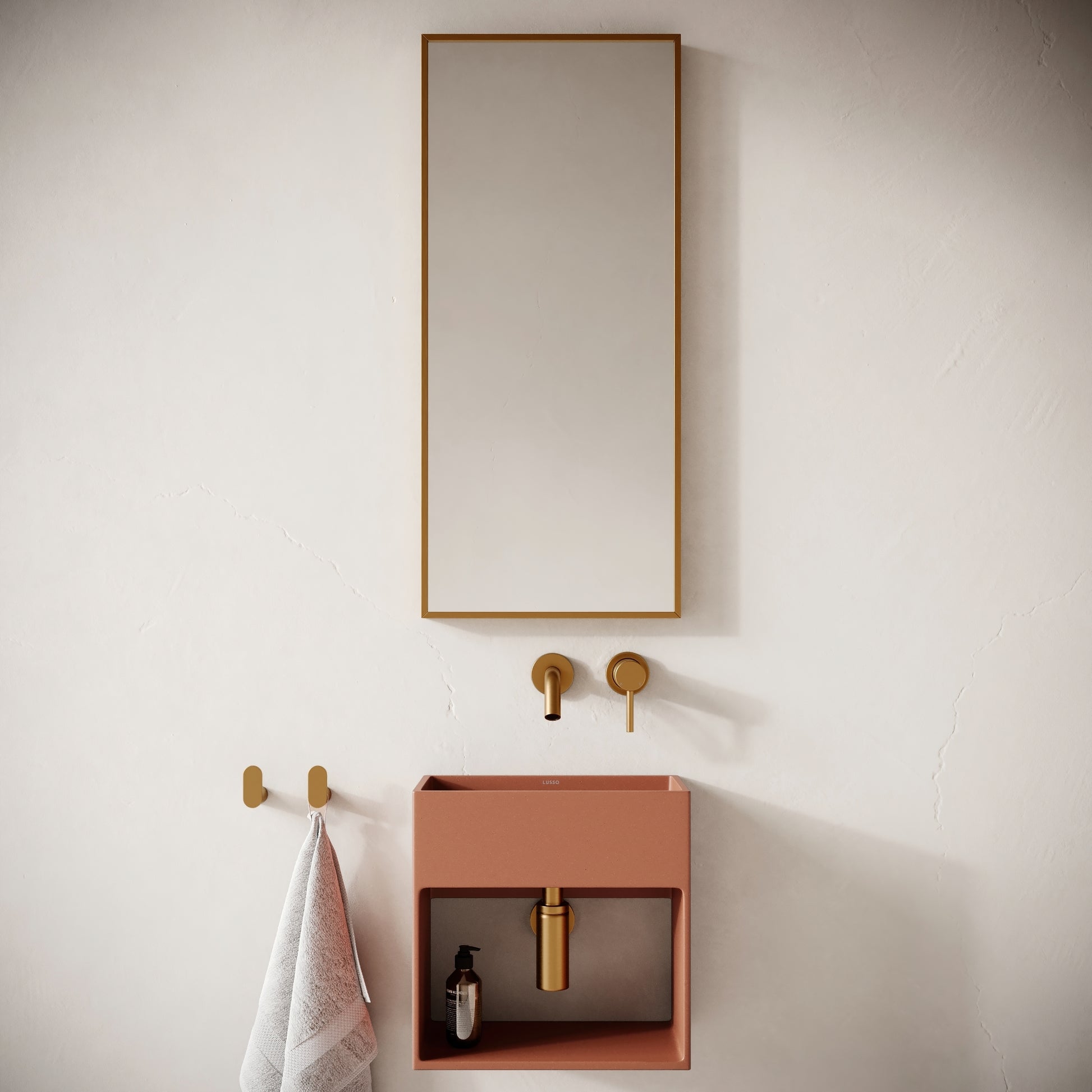 Esposa Terracotta Concrete Wall Hung Basin 400mm