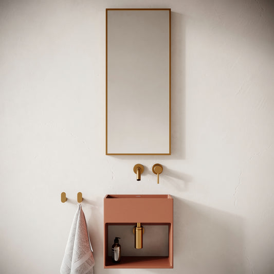 Esposa Terracotta Concrete Wall Hung Basin 400mm