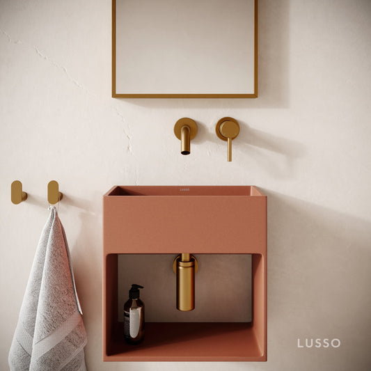 Esposa Terracotta Concrete Wall Hung Basin 400mm