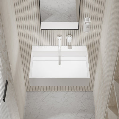 Ethos Slim Wall Hung Stone Basin 620mm