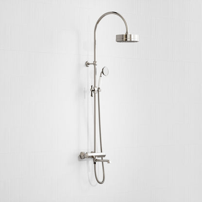 Eton Polished Nickel 3-way Thermostatic Bath Shower System