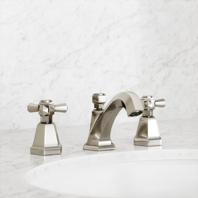 Eton Polished Nickel Deck Mounted 3-Hole Basin Mixer Tap