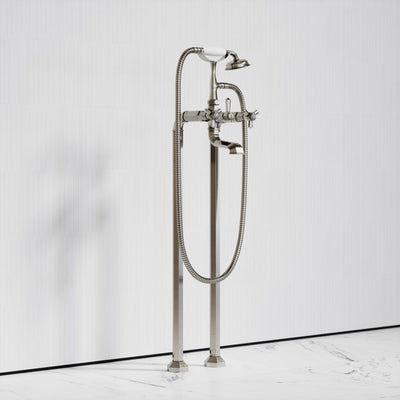 Eton Polished Nickel Freestanding Bath Shower Tap